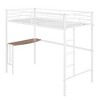 CAVINAS Twin Size Metal Loft Bed with Ladder & Fence,Modern Bed Frame with Desk for Bedroom,Study - 2 of 4