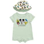 Disney Mickey Mouse Goofy Donald Duck Pluto Baby Romper and Hat Newborn to Infant