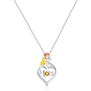 Molenia 925 Sterling Silver Birthstone Necklace for Mom Women Pendant Mama Necklaces Jewelry Christmas Birthday Unique Gifts for Her - 1 of 4