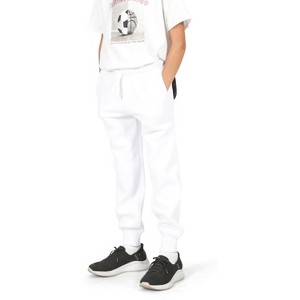 EVERYDAY KIDS Girls Cotton Fleece Sweatpants; Girls’ Activewear Jogger Pants - Soft and Breathable Cotton/Poly Blend, White - 1 of 4