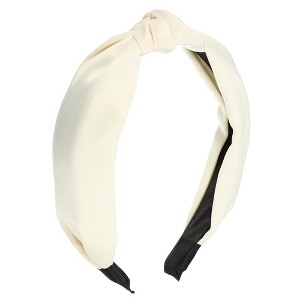 Unique Bargains Women's Satin Knotted Headband Hairband 1.2" Wide - 1 of 4