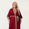 Anna-Kaci Lounge Women's Plus Size Long Robe with Decorative Trim Detailing and Soft Flowing Fabric - 4 of 4