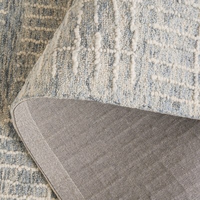 Light Blue 4' x 6' Handmade Wool Tufted Abstract Rug