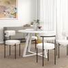NicBex Round Dining Room Table Set for 4 Morden Dining Room Table with 4 Boucle Chairs and Trestle Base for Kitchen - 3 of 4