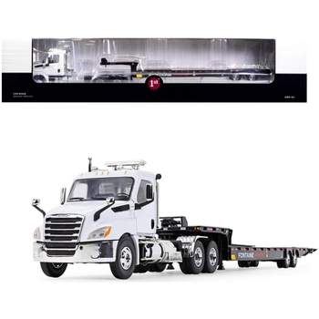 2018 Freightliner Cascadia Day Cab w/Fontaine Traverse HT Hydraulic Tail Trailer White & Black 1/34 Diecast Model by First Gear