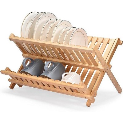 Vdomus Bamboo Dish Drying Rack, Brown : Target