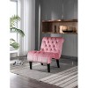 CAVINAS Velvet Upholstered Accent Chair with Wooden Legs,Modern Armless Chair,Leisure Chair for Bedroom,Reading Room - 2 of 4
