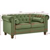 Two-seater sofa, upholstered sofa, velvet button-tufted seat and deep seat for living room, farmhouse decor - 3 of 4