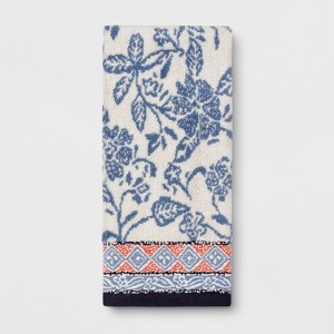 Floral Hand Towel White/Blue - Threshold , Blue White