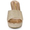Allegra K Women's Glitter Platform Slip-on Wedge Heels Sandals - 2 of 4