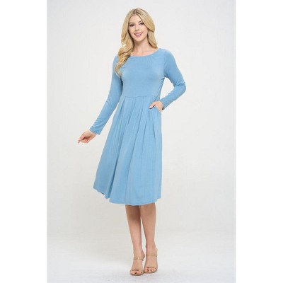 West K Women's Charlee Long Sleeve A-line Knit Dress With Pockets ...