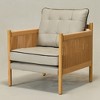 KINWELL Mid-Modern Accent Chair with Jute Rope Arms & Top-Grain Leather Upholstery - 3 of 4