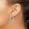 Black Bow Jewelry 4mm Polished Twisted Round Hoop Earrings in Sterling Silver, 29mm - 3 of 4