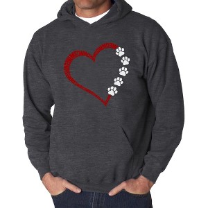 LA Pop Art Meow Heart - Men's Word Art Hooded Sweatshirt - 1 of 4