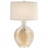 Possini Euro Design Marci Modern Table Lamp 32" Tall Ceramic Ivory Drip Glaze Off White Oval Shade for Bedroom Living Room Bedside Nightstand Office - 3 of 4