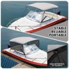 3 Bow Bimini Top for Boats, Marine Grade Canvas Sun Shade with Mesh Side Panels, Adjustable Aluminum Frame, Fits for Most Boats (14-23Ft Boats) - 3 of 4