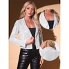 Allegra K Women's Sparkly Open Front Sequin Party Cropped Blazer - 2 of 4