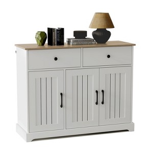 42.5" Sideboard Buffet Cabinet with Storage, Wooden Kitchen Storage Cabinet with Adjustable Shelf - 1 of 4