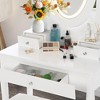 Garvee Vanity Desk with Mirror and Lights, Wood Makeup Dressing Table with Oval Mirror & Stool,5 Large Drawers (White) - 4 of 4
