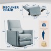 Swivel Rocking Recliner Chair, Manual Leather Recliner Glider with Lumbar Support & Padded Armrest, Comfortable Rocker Nursery Single Sofa - 2 of 4
