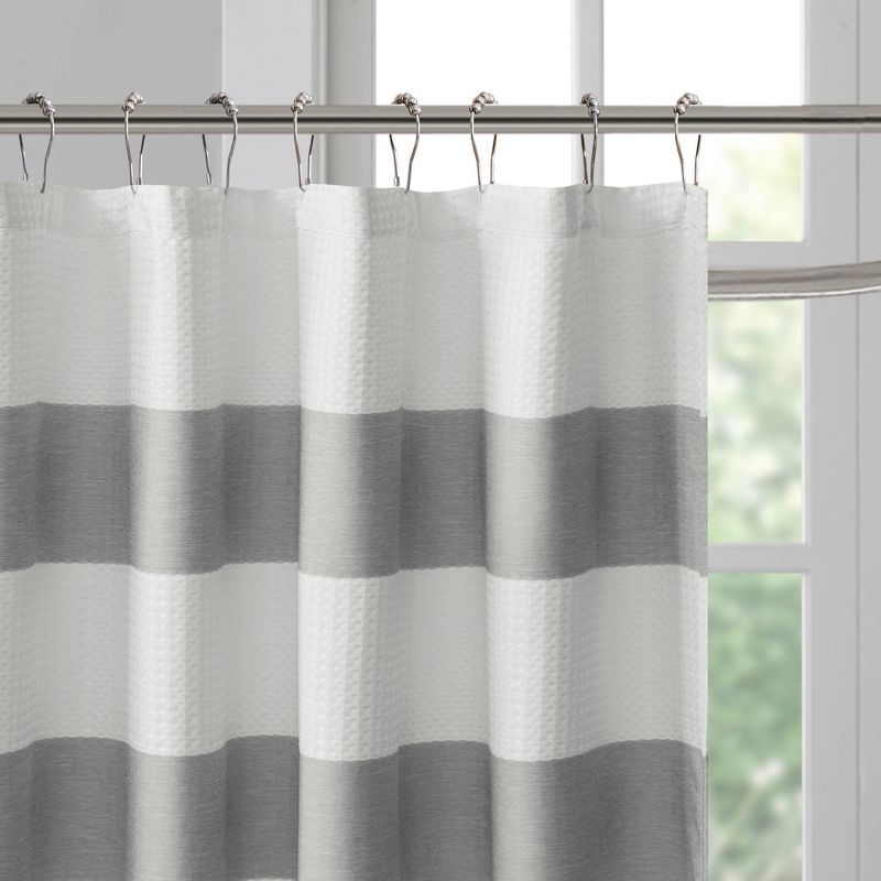 Spa Waffle Shower Curtain with 3M Treatment, 4 of 11