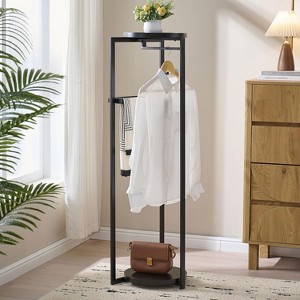 Kings Brand Furniture Suit Valet Stand – Coat Rack with Rods, Storage Trays & Hanger, Freestanding Organizer for Bedrooms & Entryways - 1 of 4