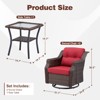 Buenhomino 3-Piece Outdoor Wicker Swivel Rocker Chair Set with Side Table, All-Weather PE Rattan Glider Chairs with Cushions for Patio or Deck - 4 of 4