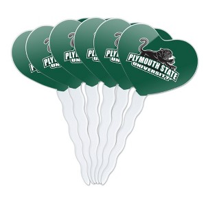 Plymouth State University Primary Logo Heart Love Cupcake Picks Toppers Decoration Set of 6 - 1 of 4