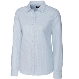 Cutter & Buck Stretch Oxford Stripe Womens Long Sleeve Dress Shirt - 1 of 2