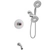 5" Shower Tub Faucet Combo Kit Valve Included with Handheld Spray LED Nickel - EVERSTEIN - 3 of 4