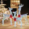 Tangkula 3-Piece Iridescent Reindeer Family Set Christmas Pre-Lit Deer w/ 230 LED Lights - 2 of 4