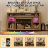 Farmhouse TV Stand for TVs Up to 65'', 59 Inch TV Stands Console Table with 2 Acrylic Door, Storage Cabinets & Adjustable Shelves Living Room, Gray - 4 of 4
