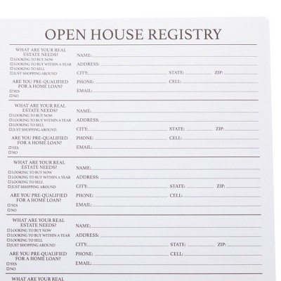 Juvale 2-Pack Sign In Book for Open House Visitors, Guest Registry with 2-Pack Realtor Tent Cards for Real Estate Agent Supplies, Navy Blue, 8.5x11