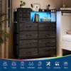 Dresser with Fabric Drawers, 8+3 Drawers for Storage Clothes, Sturdy Metal Frame, Wood Top, 4 Side Pockets, for Bedroom, Living Room, Hallway - 4 of 4