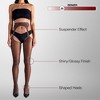 LECHERY Women's Lustrous Silky Shiny Sheer Suspender High-Waisted No Waistband Nylons Pantyhose Tights Stockings (1 Pair) - 3 of 4