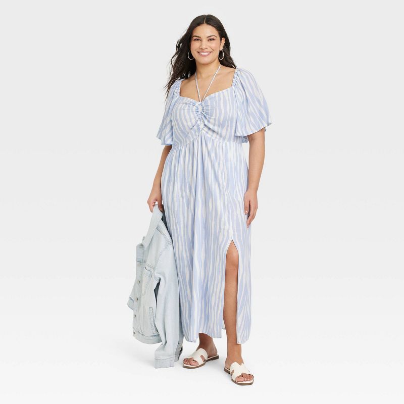 Women's Flutter Short Sleeve Maxi A-Line Dress - Ava & Viv™, 4 of 8