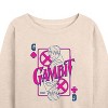 Women's - Marvel - X-Men Gambit Playing Card Lightweight French Terry Wide Neck Long Sleeve Shirt - 2 of 4