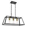 Elegant Lighting Resolute 3 light brass and black Pendant - 3 of 4