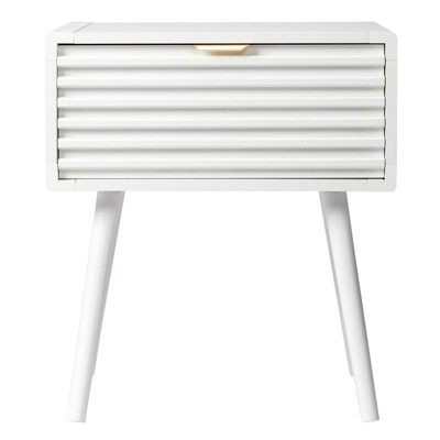 Karl Home 1-Drawer White MDF 19.29in. W Nightstands