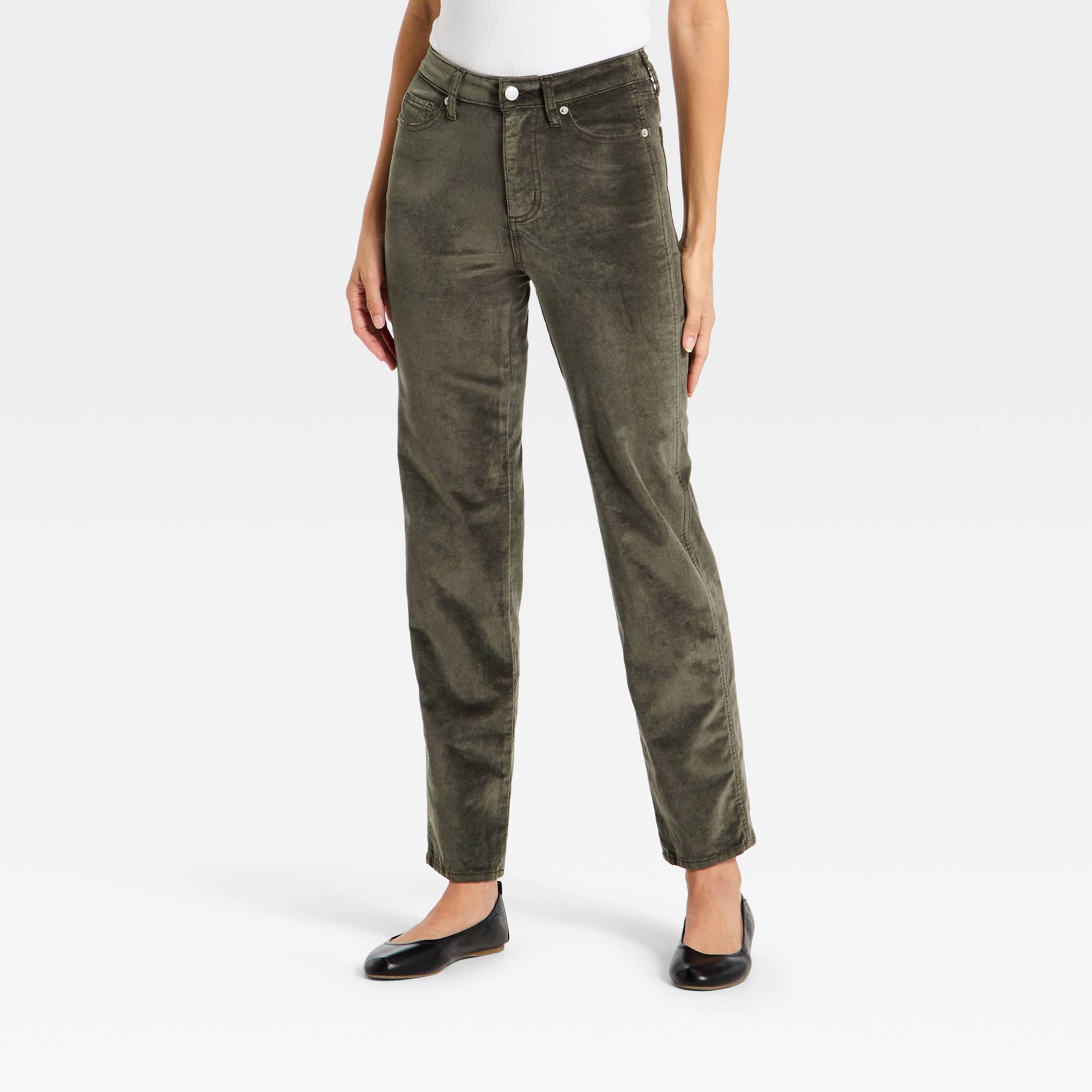 Women's Everyday Highest-Rise Straight Velvet Pants - Universal Thread™
