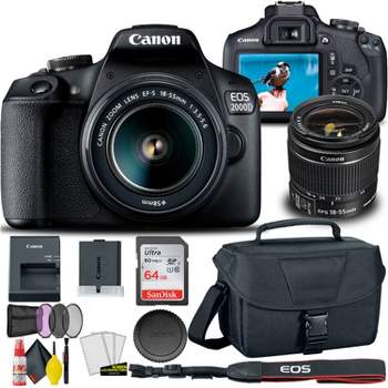 Canon EOS 2000D / Rebel T7 DSLR Camera + 18-55mm Lens, 58mm Filters  Starter Bundle