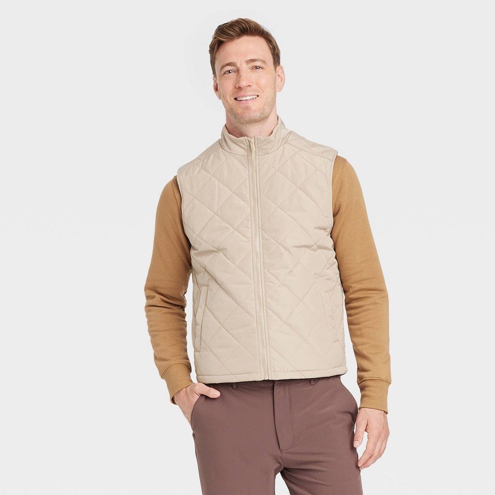 Men's Lightweight Puffer Jacket - Goodfellow & Co™ Tan XXL -  90716768