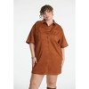 ELOQUII Women's Plus Size Faux Suede Mini Shirt Dress - 4 of 4