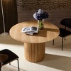 VYNXARIA 46.45 inch MDF Dining Table for Dining Room Round Dinner Tables Mid-Century Modern Table OAK - 2 of 4