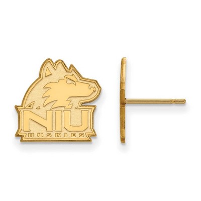 Black Bow Jewelry 14k Yellow Gold Northern Illinois Huskies NCAA Post Earrings