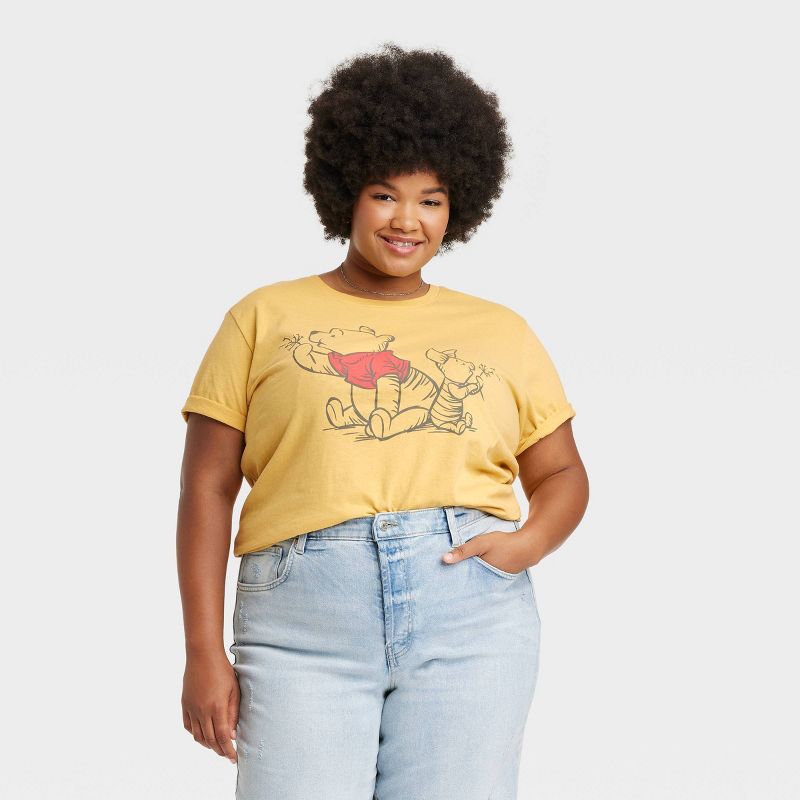 Women&#39;s Winnie the Pooh and Piglet Graphic T-Shirt - Yellow, 1 of 7