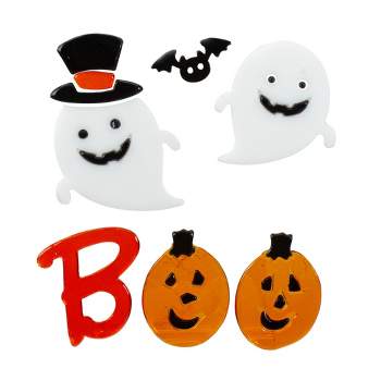 Northlight 9-Piece Pumpkin and Ghost "Boo" Halloween Gel Window Clings