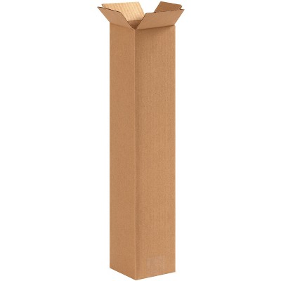 The Packaging Wholesalers Tall Corrugated Boxes 4" x 4" x 20" Kraft 25/Bundle BS040420