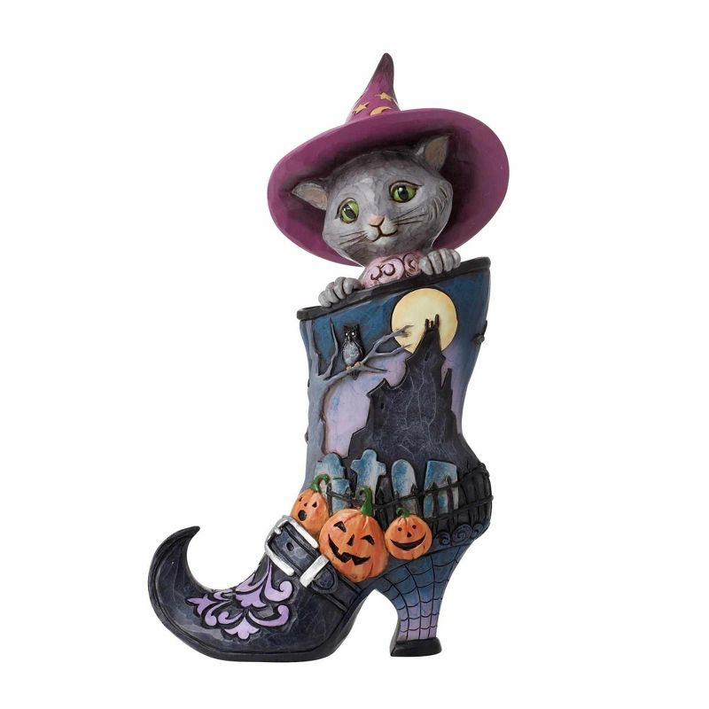 Jim Shore 8.25 In Boo-Tiful Halloween Glow Dark Halloween Black Cat Figurines, 1 of 4