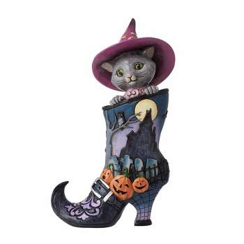 Jim Shore 8.25 In Boo-Tiful Halloween Glow Dark Halloween Black Cat Figurines